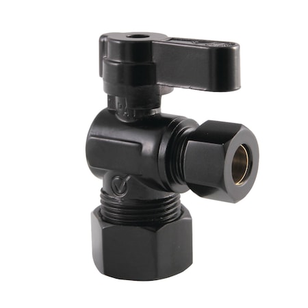 Kingston Brass KF5330MB 5/8-Inch OD Comp x 3/8-Inch OD Comp Angle Stop Valve, Matte Black KF5330MB